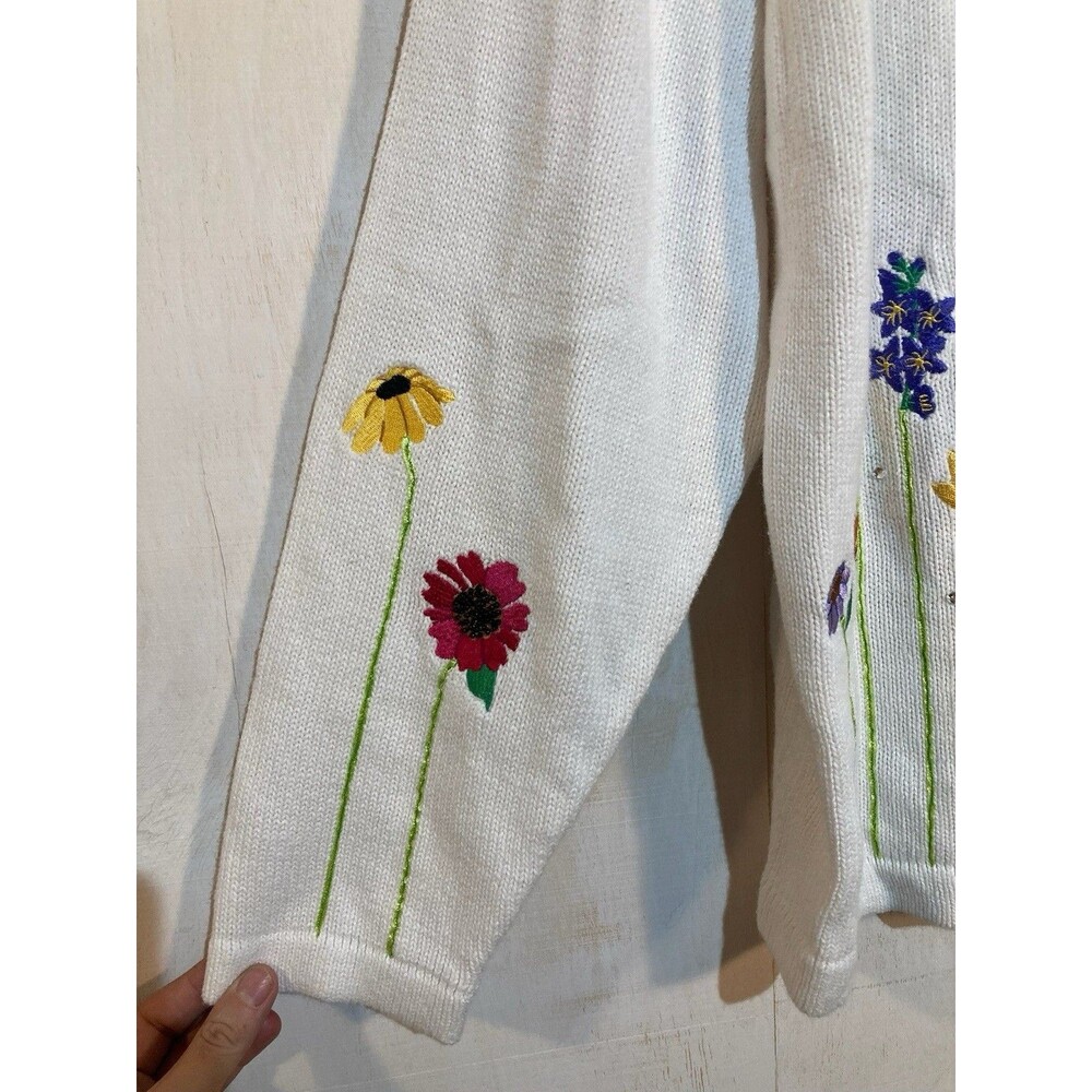 Quacker Factory Sweater XL Cottagecore Embroidere… - image 7
